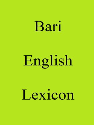 cover image of Bari English Lexicon
